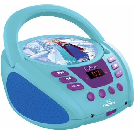 Lecteur CD portable - LEXIBOOK - Reine des Neiges - Microphone - Entrée audio auxiliaire - Bleu BLEU 1 - vertbaudet enfant 