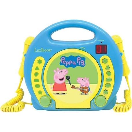 Lecteur CD Karaoké Peppa Pig avec 2 microphones - LEXIBOOK BLEU 1 - vertbaudet enfant 