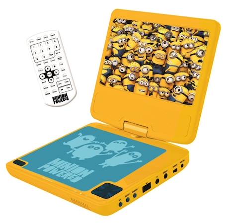 Lecteur DVD portable Les Minions - LEXIBOOK - Écran rotatif 7'' - USB -  Contrôle parental jaune - Lexibook