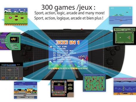 Console portable Compact Power Cyber Arcade® - écran 2.8'' 300 jeux NOIR 3 - vertbaudet enfant 