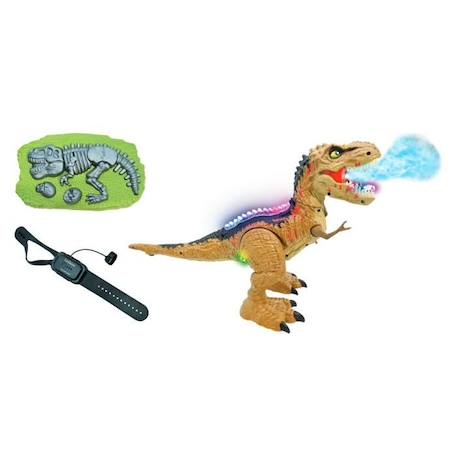 Robot télécommandé RC Tirex - Dinosaure cracheur de fumée avec effets sonores et lumineux MARRON 1 - vertbaudet enfant 