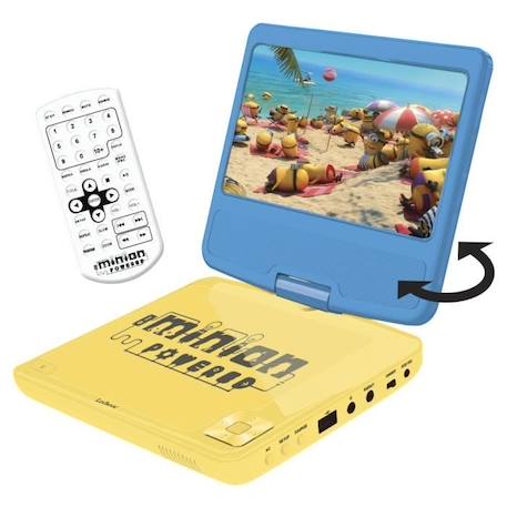 Lecteur DVD portable Les Minions - LEXIBOOK - Écran rotatif 7'' - USB - Contrôle parental JAUNE 6 - vertbaudet enfant 