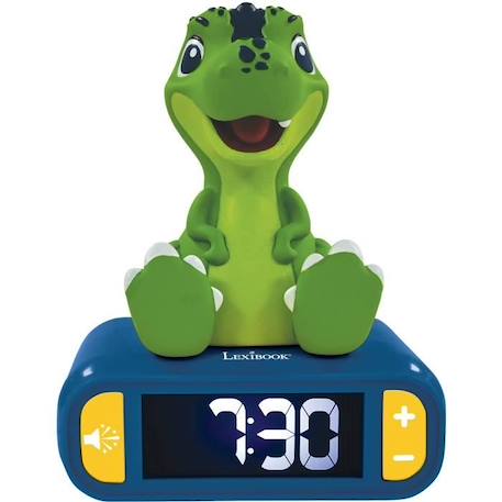Réveil digital avec veilleuse lumineuse Dinosaure en 3D et effets sonores VERT 1 - vertbaudet enfant 