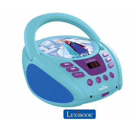Lecteur CD portable - LEXIBOOK - Reine des Neiges - Microphone - Entrée audio auxiliaire - Bleu BLEU 6 - vertbaudet enfant 