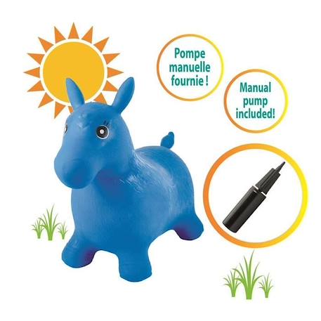 Cheval Gonflable Bleu - LEXIBOOK - Modèle Cheval - Pour Enfant de 3 ans et plus BLEU 2 - vertbaudet enfant 
