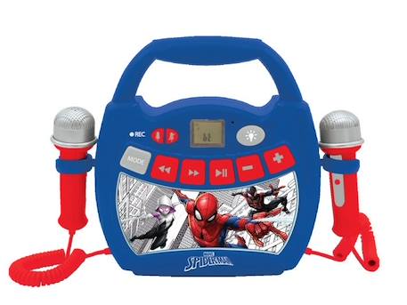 Enceinte Bluetooth Spider-Man - LEXIBOOK - Effets Lumineux, Micros, Karaoké et Enregistrement BLEU 1 - vertbaudet enfant 