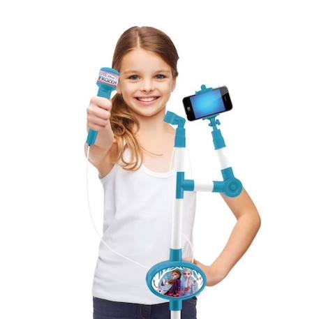 Microphone La Reine des Neiges avec pied ajustable et haut-parleur - LEXIBOOK BLEU 3 - vertbaudet enfant 