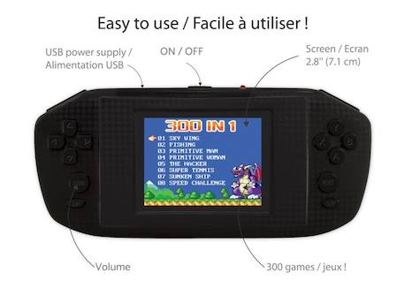 Console portable Compact Power Cyber Arcade® - écran 2.8'' 300 jeux NOIR 4 - vertbaudet enfant 