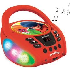 Jouet-Lecteur CD Bluetooth lumineux Miraculous - LEXIBOOK - MIRACULOUS - CD/CD-R/CD-RW - Bluetooth 5.0 - Enfant