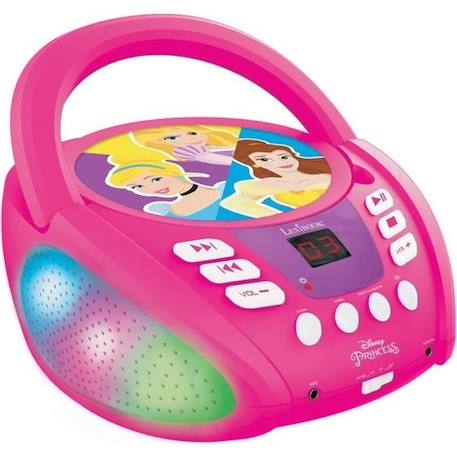 LECTEUR CD Bluetooth Disney Princess - Effets Lumineux - LEXIBOOK ROSE 1 - vertbaudet enfant 
