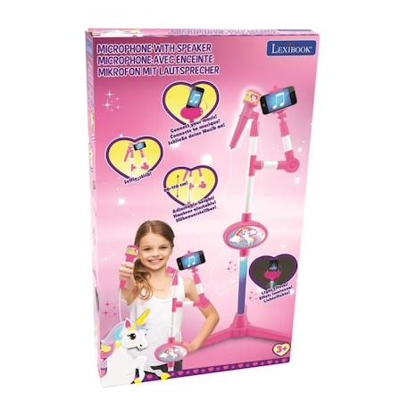 Microphone Licorne avec pied lumineux et haut-parleur - LEXIBOOK - Enfant - Pile - Rose ROSE 5 - vertbaudet enfant 