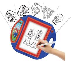 Jouet-Activités artistiques et musicales-Ardoises magiques-Projecteur à dessin Super Mario - LEXIBOOK - Rouge - Enfant - 10 modèles - 4 tampons - Écran rétroéclairé