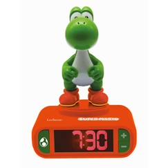Jouet-Jeux éducatifs-Réveil Yoshi - LEXIBOOK - Écran LCD, effets sonores, alarme et veilleuse - Rouge