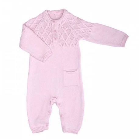 Sevira Kids - Combinaison bébé en tricot de coton bio LOAN - Rose BLEU+ROSE 4 - vertbaudet enfant 