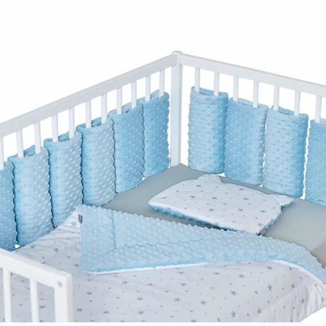 Tour de lit modulable en minky extra doux - SEVIRA KIDS - MINKY Bleu - Pour lit bébé de 60x120 ou 70x140 cm BLEU 1 - vertbaudet enfant 