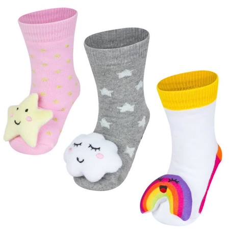 Sevira Kids ot de 3 paires de chaussettes d'éveil Céleste multicolore BLANC 1 - vertbaudet enfant 