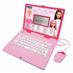 Jouet-Jeux éducatifs-Ordinateur éducatif bilingue Barbie - LEXIBOOK - 124 Activités - Enfant - Rose et blanc