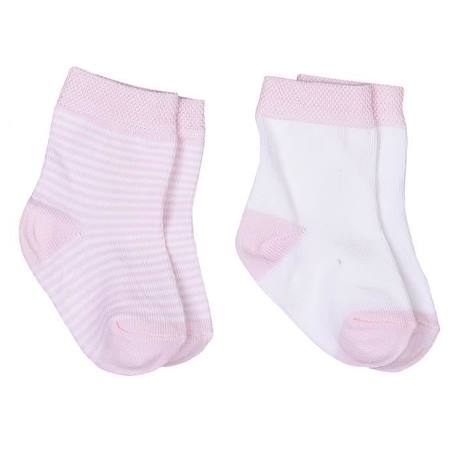 Chaussettes bébé en coton biologique (lot de 2 paires) - DREAMS BLEU+ROSE 3 - vertbaudet enfant 