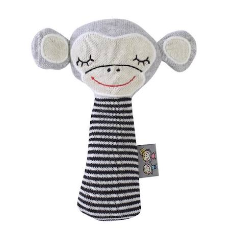 Hochet en tricot de coton - SEVIRA KIDS - Singe - Gris - Bébé - Mixte GRIS 1 - vertbaudet enfant 