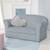 ROBA Mini Canapé Enfant en Velours Lil Sofa - Dossier Confortable avec Accoudoirs - Bleu Clair BLEU 2 - vertbaudet enfant 
