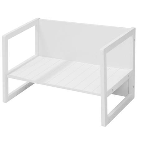 ROBA Banquette Enfant Réglable sur 2 Hauteurs d'Assise - Convertible en Table - Style Campagne - Blanc BLANC 1 - vertbaudet enfant 