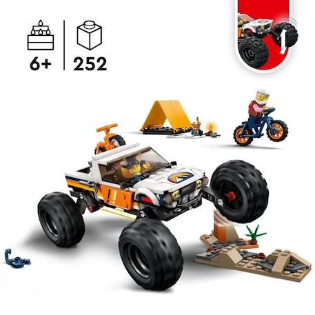 LEGO® City 60387 Les Aventures du 4x4 Tout-Terrain, Jouet Monster Truck, Jeu Camping BLANC 3 - vertbaudet enfant 