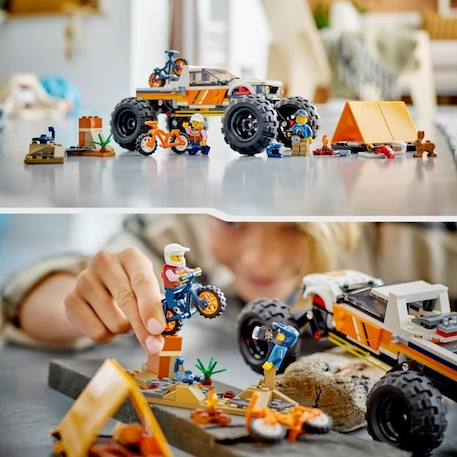 LEGO® City 60387 Les Aventures du 4x4 Tout-Terrain, Jouet Monster Truck, Jeu Camping BLANC 6 - vertbaudet enfant 