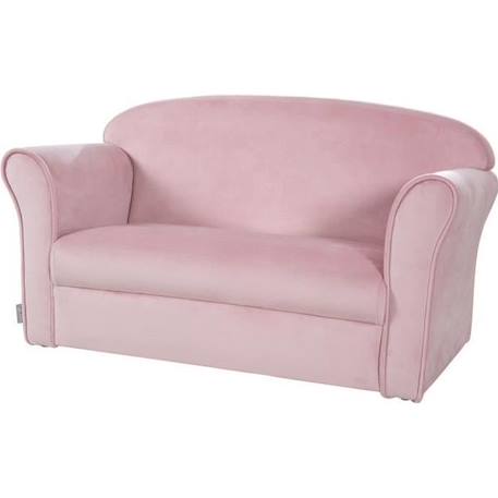 ROBA Mini Canapé Enfant en Velours Lil Sofa - Dossier Confortable avec Accoudoirs - Rose ROSE 1 - vertbaudet enfant 