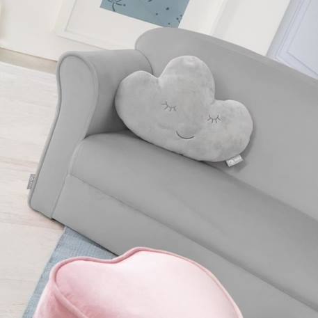 ROBA Mini Canapé Enfant en Velours Lil Sofa - Dossier Confortable avec Accoudoirs - Gris GRIS 4 - vertbaudet enfant 