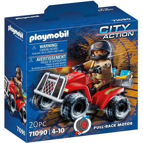 PLAYMOBIL - 71090 - Pompier et quad - Enfant 4 ans - Playmobil City Action - Plastique - Bleu ROUGE 1 - vertbaudet enfant 