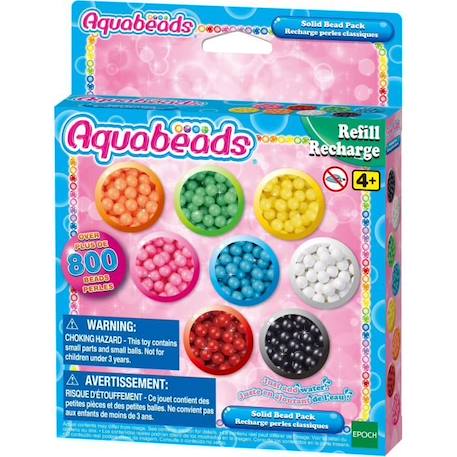 Aquabeads - Recharge perles classiques - 800 perles de 8 couleurs différentes BLANC 5 - vertbaudet enfant 