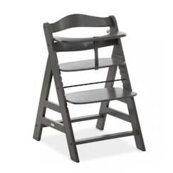 Chaise haute évolutive 2 hauteurs vertbaudet High & Low - gris/bois