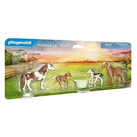 PLAYMOBIL - 71000 - 2 poneys islandais et poulains avec panière de foin MARRON 1 - vertbaudet enfant 