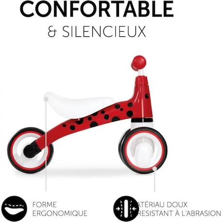 Porteur Ride-on 1st Ride Three Coccinelle Rouge - HAUCK - Tricycle pour enfant - 12 mois à 5 ans - Rouge ROUGE 3 - vertbaudet enfant 
