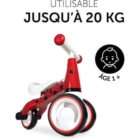 Porteur Ride-on 1st Ride Three Coccinelle Rouge - HAUCK - Tricycle pour enfant - 12 mois à 5 ans - Rouge ROUGE 2 - vertbaudet enfant 