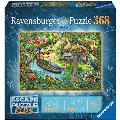 Escape puzzle Kids - Un safari dans la jungle - Ravensburger - Puzzle Escape Game 368 pièces - Dès 9 ans VERT 1 - vertbaudet enfant 