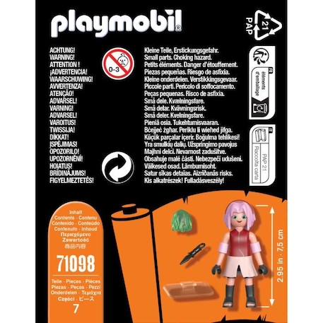 PLAYMOBIL - Sakura - Naruto Shippuden - Figurine avec kunai et gant de guérison VIOLET 4 - vertbaudet enfant 
