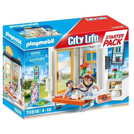 PLAYMOBIL - 70818 - City Life L'Hôpital - Starter Pack - Cabinet de pédiatre BLANC 1 - vertbaudet enfant 