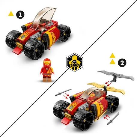 LEGO® NINJAGO 71780 La Voiture de Course Ninja de Kai – Évolution, Jouet Voiture, 2-en-1 BLANC 5 - vertbaudet enfant 