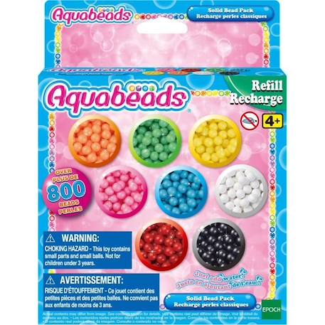 Aquabeads - Recharge perles classiques - 800 perles de 8 couleurs différentes BLANC 6 - vertbaudet enfant 