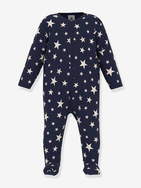 Pyjama bébé étoiles phosphorescentes en molleton PETIT BATEAU bleu 1 - vertbaudet enfant 