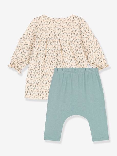 Robe en tubique et legging bébé PETIT BATEAU beige 3 - vertbaudet enfant 