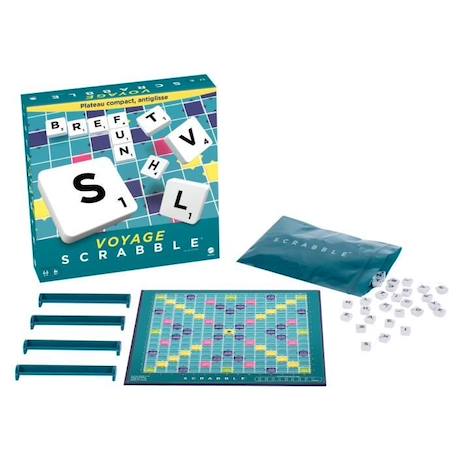 Mattel Games - Scrabble Voyage - Jeu de société et de lettres - 2 à 4 joueurs - Dès 10 ans VERT 1 - vertbaudet enfant 