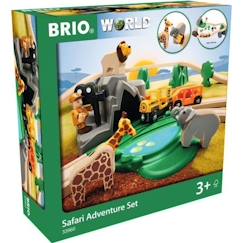-Brio World Circuit Reportage Safari - Coffret complet 26 pièces - Circuit de train en bois - Ravensburger - Mixte dès 3 ans - 33960