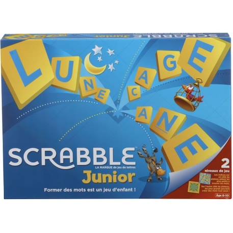 Mattel Games - Scrabble Junior - Jeu de société et de lettres - 2 à 4 joueurs - Dès 6 ans BLEU 1 - vertbaudet enfant 