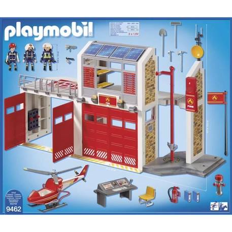 PLAYMOBIL - 9462 - City Action - Caserne de pompiers avec hélicoptère JAUNE 4 - vertbaudet enfant 