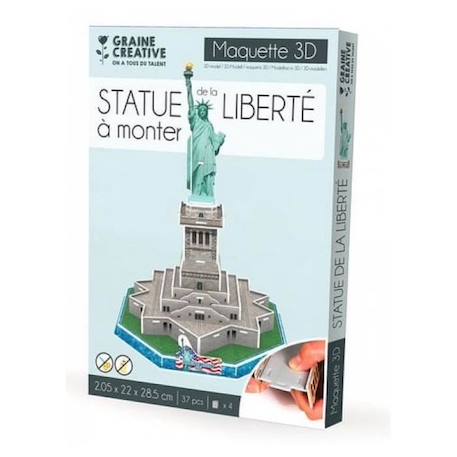 Puzzle maquette statue de la liberté - Graine Creative - Mixte - 8 ans - Rose - Carton - A monter soi-même ROSE 1 - vertbaudet enfant 
