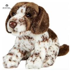 Jouet-Premier âge-Peluche - ANIMA - Chien Pointer assis - 30 cm - Marron et Multicolore