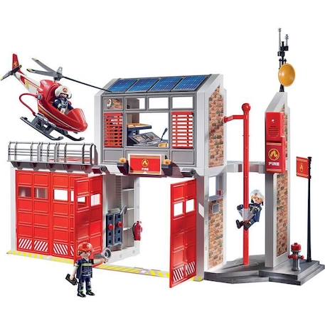 PLAYMOBIL - 9462 - City Action - Caserne de pompiers avec hélicoptère JAUNE 3 - vertbaudet enfant 