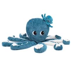 Jouet-Peluche Les Deglingos - Ptipotos pieuvre maman et bébé bleu - 45cm - Pour enfant dès la naissance